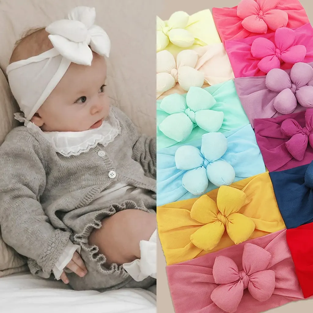 Customized Girl Fashion Bowknot Baby Headbands Kids Newborn Baby Hair Accessories Handmade Baby Bow Headband