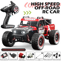 Voiture RC JJ 1:14 4x4 tout-terrain à moteur brossé, camion de simulation avec accélérateur entièrement proportionnel, éclairage LED et télécommande