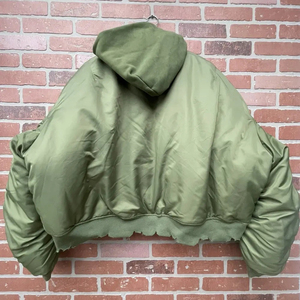 Chaqueta Bomber Varsity de Béisbol para <span class=keywords><strong>Hombre</strong></span>, de Invierno, Personalizada, de Algodón Grueso, Estilo Desgastado, Corta, Holgada, con Cremallera y <span class=keywords><strong>Capucha</strong></span> - Product Image 2