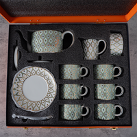 Service à café de luxe en porcelaine fine, 15 pièces, coffret cadeau personnalisé, service à thé de l'après-midi pour la table de haute qualité, vente en gros