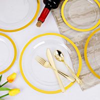Assiettes à dessert jetables écologiques en plastique de 7,5 pouces, blanches, or rose, argent, noir, pour mariages, fêtes, occasions Horeca, vente en gros