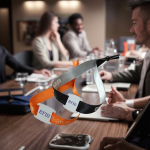 Tùy Chỉnh Dùng Một Lần Polyester Dây Đeo Cổ Tay Thăng Hoa Dệt Vải Vòng Đeo Tay Cho Lễ Hội Các Sự Kiện Một Thời Gian Thành Viên Thẻ - Product Image 5