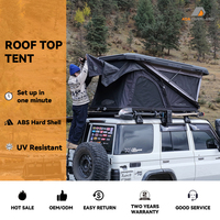 ADA OVERLAND Tienda de Campaña para Techo de Auto Tipo Z con Carcasa de ABS de Gran Espacio de 130/155 cm, Ligera, con Colchón Inflable