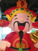 Modèle gonflable du Dieu de la Fortune, décoration du Nouvel An chinois, Dieu de la Richesse gonflable avec lingot d'or pour centre commercial
