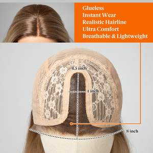 Perruque synthétique sans colle, prête à porter, avec excellente respirabilité <span class=keywords><strong>et</strong></span> effet anti-transpiration, en dentelle MONO, résistante à la chaleur, vente en gros - Product Image 5