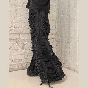 DIZNEW personalizado de buena calidad 2023 último diseño pantalones <span class=keywords><strong>vaqueros</strong></span> negros para hombre ropa de calle americana pantalones <span class=keywords><strong>vaqueros</strong></span> con barba de gato - Product Image 3