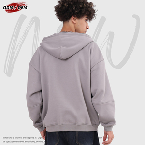 Chaqueta con Capucha y Cremallera para Hombre, Estilo Vintage, Invierno, 385 g/m², Forro Polar, Bordado con Puntada de Seguridad, Cremallera Frontal - Product Image 5