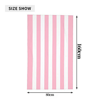 Factory Customized Classic Pink Striped Soft Quick Dry Easy to Clean Microfiber Towel for Beach