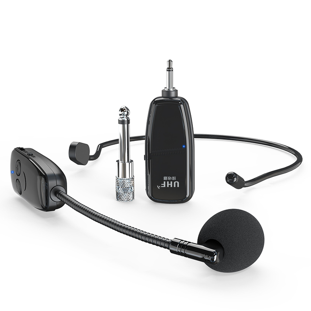 HG 2 in 1 Handheld UHF Wireless Microphone Headset Professional Head-Wear Mic 30M Range for Teaching Voice Amplifier