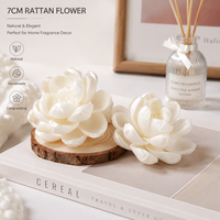Fleur de lotus en bois de Sola de 7 cm, perforée, faite à la main, séchée, décoration d'intérieur pour salon, intérieur/extérieur, mariage, Noël