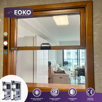 Fenêtre à guillotine simple EOKO Hurricane Impact NFRC en aluminium blanc à rupture de pont thermique avec double vitrage pour constructeurs et designers