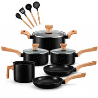 Ensemble de casseroles de haute qualité en céramique moderne, revêtement antiadhésif, 10 pièces, en alliage d'aluminium, compatible induction, passe au lave-vaisselle, avec couvercles en verre
