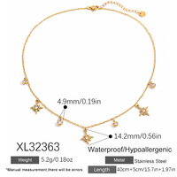 SUMMLY Trendy Minimalistische Noordster Zirkoon Stapelbare Ketting 18K Goud Roestvrij Staal Dunne Ketting Mode Sieraden