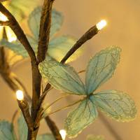 Guirnalda de Luces LED Willow Vine de 1.9M, 96 LED, IP44 Resistente a la Humedad, Control Remoto USB, Atenuación, Color de Hojas Personalizable, Longitud Ajustable, Decoración de Espejos, OEM
