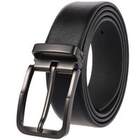 Ceinture en cuir de vachette LY35-4019-4 pour homme, avec boucle ardillon rotative réversible, personnalisable avec logo, idéale pour le style décontracté ou professionnel – Vente en gros