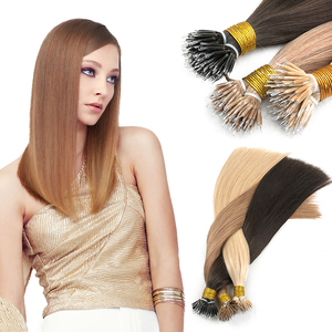 Extensions capillaires YoungSee Nano Beads Remy Cheveux Chinois 22 pouces Châtain Cendré Chaud avec Mèches Blondes Décolorées Fusion à <span class=keywords><strong>Froid</strong></span> Nano Ring 50g Courtes - Product Image 1