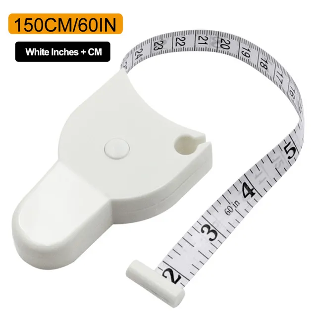 150CM/60Inch kendinden sıkma şerit metre otomatik vücut bel Fit cetvel ölçüm araçları