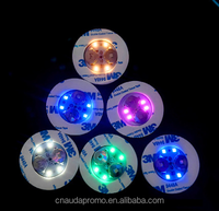 Sous-verres LED écologiques en plastique à changement de couleur, imprimés en soie, clignotants, pour discothèques, bars, fêtes, portables