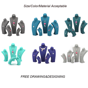 <span class=keywords><strong>Exhibidores</strong></span> de Joyería Romi de Lujo, Maniquíes de Resina <span class=keywords><strong>y</strong></span> Terciopelo para Exhibición de Collares - Product Image 6