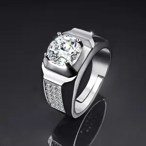 Anillos Zirconia 5 Carat Moissanite Ring Valentine gift Big Turkish Finger Engagement Ads Rhodium Plated Silver 925 Rings