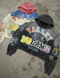 เสื้อฮู้ดสำหรับผู้ชายผ้าฝ้าย GSM 280กราฟิกซักได้กำหนดเองพิมพ์ลาย Dtg - Product Image 4