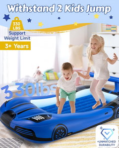 Cama Inflable de Viaje para Niños con Forma de Auto de Carreras, con Barandas de Seguridad para Niños Pequeños, para Acampar en Casa - Product Image 3