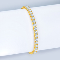 Bracelet tennis en argent sterling 925 et plaqué or 18 carats avec moissanite, style hip-hop rock, pour hommes et femmes, 12462 Fine Fashion