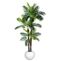 Grande plante verte artificielle d'intérieur, Anthurium, Palmier à aiguilles et Cocotier en plastique pour la décoration de balcon et de salon