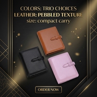 Carnet de planification rechargeable en cuir de vachette grainé Litchi avec emplacements pour cartes, fenêtre d'identification et attache pour stylo