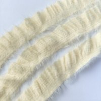 Frange en fausse fourrure de vison 2.0 avec bordure en dentelle, élastique en Spandex/Nylon, anti-chute, duveteuse, pour la décoration de cols de vêtements et de robes