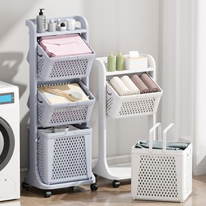 Nieuwe aanwinst: opvouwbare wasmand van kunststof, wasmand op wielen, badkamerorganizer, wasmand met opvouwbaar ontwerp - Product Image 2