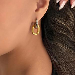 NUEVOS PENDIENTES VINTAGE DE FLORES 2025 Invierno 18K Chapado en oro Hipoalergénico Acero inoxidable Joyería de mujer - Product Image 5