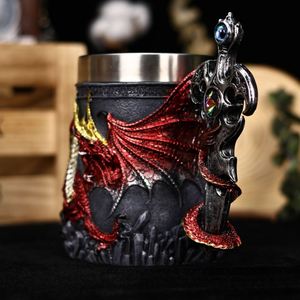 Creative Christmas Dragon Pattern Beer Mug Novelty <b>Gift</b> Coffee Mug <b>Large</b> Capacity Vintage Drinking Cup for Home Bar Party - Product Image 4
