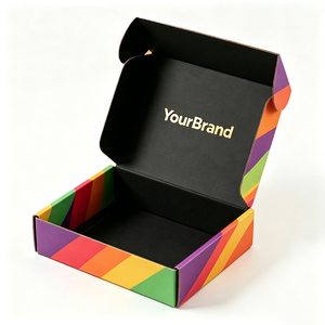 OEM Custom Double Side Printing Corrugated Mailer Box - Gold Foil Logo Flat Pack Eco-friendly Packaging for E-Commerce Wholesale - Product Image 1