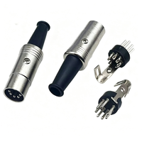 Connecteur MIDI mâle DIN 7 broches en métal à souder, terminaison de câblage permanente, prend en charge un câblage personnalisé fiable et des travaux de service
