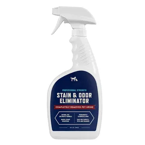 Spray désodorisant pour animaux de compagnie avec logo personnalisé pour tapis, élimination des odeurs et des taches d'urine pour chats et chiens