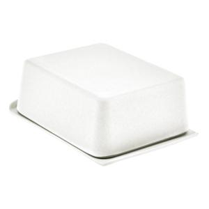 Mantequillera de cerámica blanca cuadrada, diseño natural, fabricada en Alemania. - Product Image 1