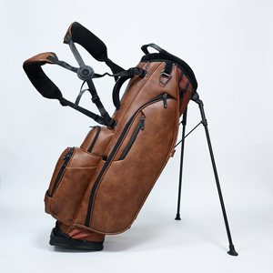 Bolsa de <span class=keywords><strong>Golf</strong></span> Impermeable de Cuero PU Vintage con Sistema de Doble Correa, Bolsa de Transporte Ligera para Pitching y <span class=keywords><strong>Putt</strong></span> para Golfistas Profesionales - Product Image 4
