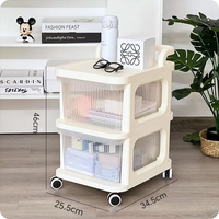 Chariot utilitaire de rangement Xinhang à roulettes pivotantes à 360 degrés, style armoire, en plastique épaissi, multi-tailles, mobile, pour salle de bain