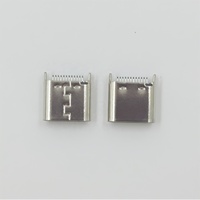 Connecteur femelle USB Type C 24 broches QQX, type à languette 7,3 mm, montage vertical DIP, 12V 5A, coque en acier inoxydable, 30 milliohms
