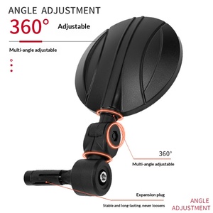 Rétroviseurs de moto à extrémité de guidon ronds, rotatifs à 360 degrés, à brancher sur le guidon, pour scooter et vélo électrique - Product Image 3