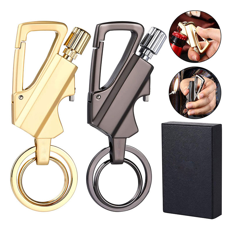 Outdoor Emergency Fire Starter, Metal Matchstick Keychain Lighter, Waterproof Permanent Match Survival Lighters