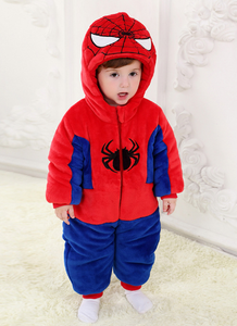 Monos temáticos de superhéroes de una pieza Premium para bebés con cierre de cremallera, pijamas de disfraz de felpa para bebés, suministro ODM - Product Image 3