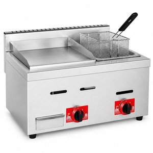 Commercial Gas <b>Griddle</b> Fryer Combo Countertop for Burgers Fries Steaks Bacon Chicken Fast Food Restaurant Equipment - Product Image 1