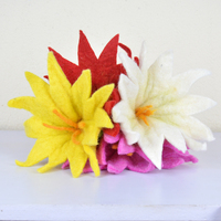 Fleur artificielle en feutre de laine de haute qualité, motif feuille, pour la Saint-Valentin, faite à la main, écologique, longue durée de vie, douce, mignonne et décorative – Meilleure vente