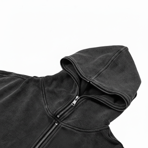 เสื้อมีฮู้ดสำหรับผู้ชายทรงโอเวอร์ไซซ์เสื้อมีฮู้ดซักด้วยกรดเสื้อสวมหัวผ้าฝ้าย100เปอร์เซ็นต์ - Product Image 1