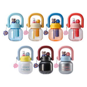 Tiannuo Kids Plastic Water Bottle With Straw Anti Slip Large Capacity For School Children <b>Backpack</b> Friendly Drinkware - Product Image 2