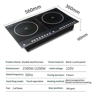 Plaque de cuisson <span class=keywords><strong>électrique</strong></span> à double panneau en céramique à infrarouge, cuisinière à induction intégrée <span class=keywords><strong>économique</strong></span> pour la maison, la voiture et l'hôtel - Product Image 2