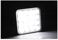 Barre lumineuse LED étanche DXZ pour voiture, 48W, 16 LED, carrée, 12V 24V, SUV, 4x4, camion, tracteur, tout-terrain