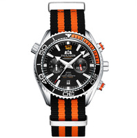 Montre chronographe simple pour homme Paulareis Aliexpress, à remontage automatique, mécanique, luminescente, bracelet en nylon, marque, style business